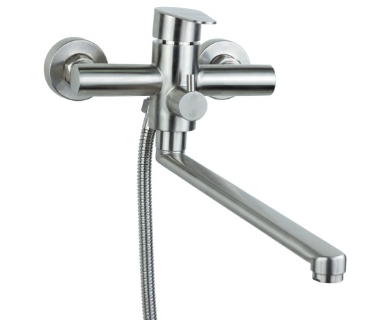 Фото 2 - Смеситель HT Ø35 для ванны гусак прямой 325мм дивертор встроенный картриджный SS AQUATICA (HT-2C271P)