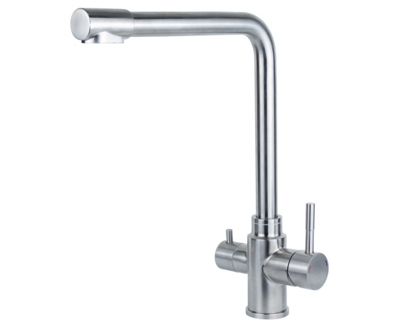 Фото 2 - Смеситель KT Ø35 для кухни гусак с выходом для питьевой воды на гайке SS AQUATICA (KT-4B770P)