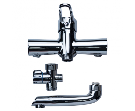 Фото 4 - Смеситель HL Ø35 для ванны гусак прямой 150мм дивертор выносной картриджный AQUATICA (HL-3C130C)