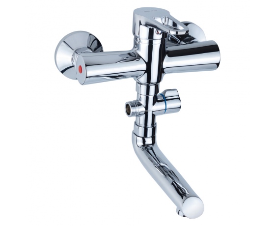 Фото 2 - Смеситель HL Ø35 для ванны гусак прямой 150мм дивертор выносной картриджный AQUATICA (HL-3C130C)