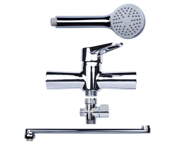 Фото 4 - Смеситель HL Ø35 для ванны гусак прямой 350мм дивертор выносной картриджный AQUATICA (HL-3C230C)