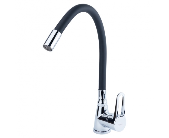 Фото 2 - Смеситель HL Ø35 для кухни гусак силиконовый на гайке AQUATICA (HL-4B530C)