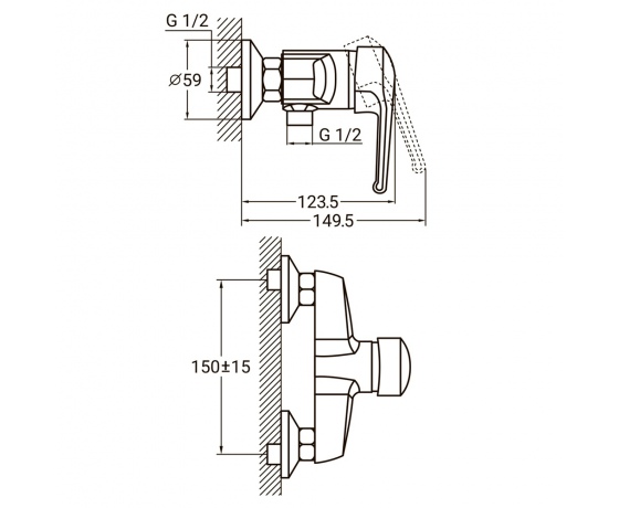 Фото 3 - Смеситель HM Ø40 для душа AQUATICA (HM-1D131C)