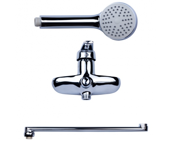 Фото 4 - Смеситель HM Ø40 для ванны гусак прямой 350мм дивертор встроенный картриджный AQUATICA (HM-2C231C)