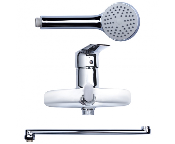 Фото 4 - Смеситель KN Ø40 для ванны гусак прямой 350мм дивертор встроенный картриджный AQUATICA (KN-2C228C)