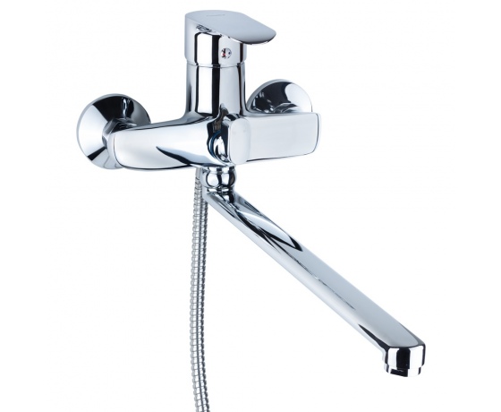 Фото 2 - Смеситель KN Ø40 для ванны гусак прямой 350мм дивертор встроенный картриджный AQUATICA (KN-2C228C)