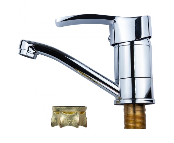 Фото 4 - Смеситель MD Ø40 для кухни гусак прямой 150мм на гайке AQUATICA (MD-1B141C)