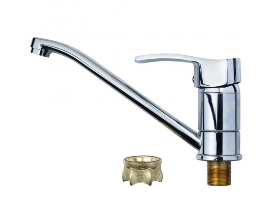 Фото 4 - Смеситель MD Ø40 для кухни гусак прямой 250мм на гайке AQUATICA (MD-1B241C)