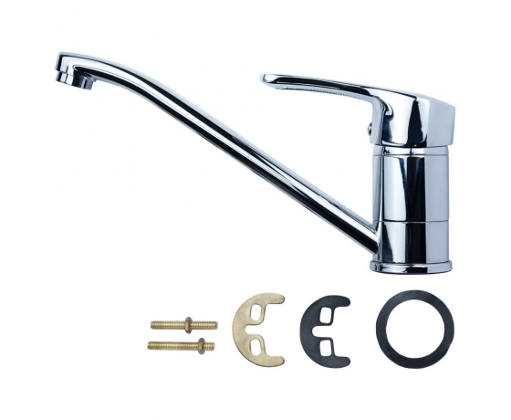 Фото 4 - Смеситель MD Ø40 для кухни гусак прямой 250мм на шпильке AQUATICA (MD-2B244C)