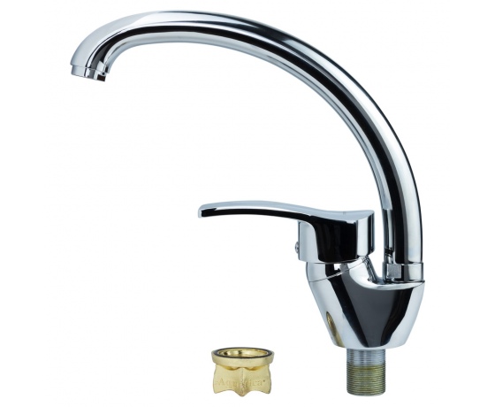 Фото 4 - Смеситель ML Ø40 для кухни гусак ухо на гайке AQUATICA (ML-4B141C)