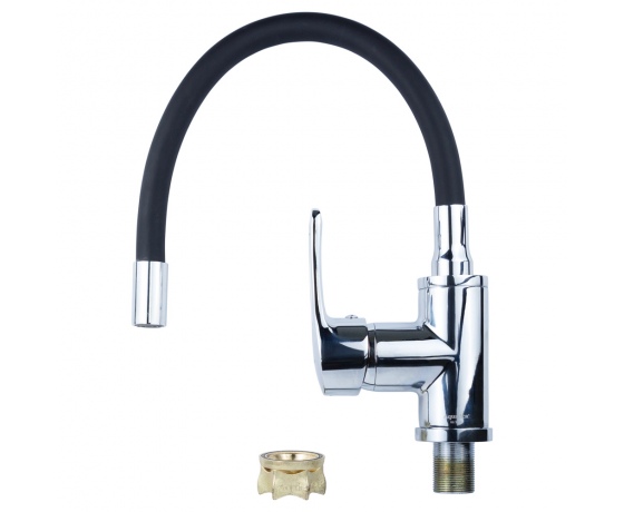 Фото 4 - Смеситель ML Ø40 для кухни гусак силиконовый на гайке AQUATICA (ML-4B544C)