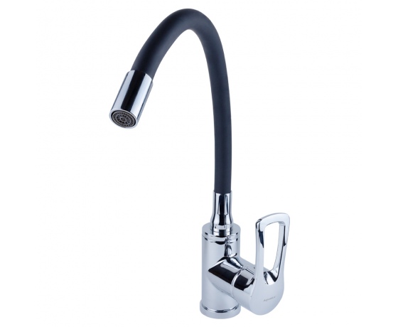 Фото 2 - Смеситель ML Ø40 для кухни гусак силиконовый на гайке AQUATICA (ML-4B544C)