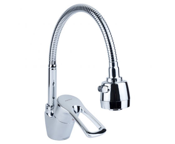 Фото 2 - Смеситель ML Ø40 для кухни гусак гофрированный на гайке AQUATICA (ML-4B644C)