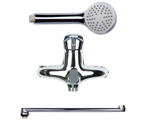 Фото 4 - Смеситель NK Ø40 для ванны гусак прямой 350мм дивертор встроенный картриджный AQUATICA (NK-2C232C)