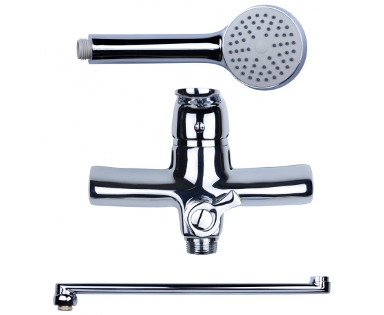 Фото 4 - Смеситель NM Ø40 для ванны гусак прямой 350мм дивертор встроенный картриджный AQUATICA (NM-2C234C)