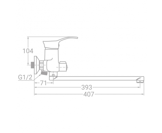 Фото 4 - Смеситель SM Ø40 для ванны гусак прямой 350мм дивертор встроенный картриджный TAU (SM-2C244C)