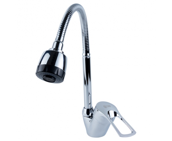 Фото 2 - Смеситель SM Ø40 для кухни гусак гофрированный на гайке TAU (SM-4B644C)