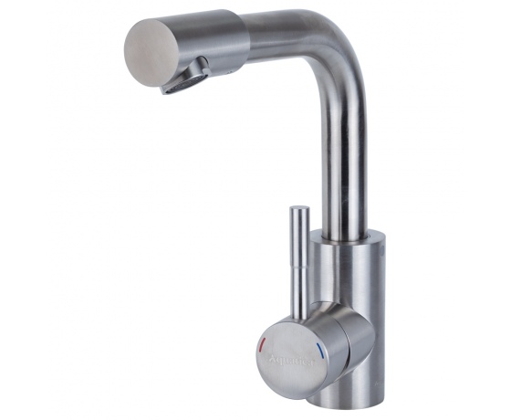 Фото 4 - Смеситель KT Ø35 для раковины Г-гусак на гайке SS AQUATICA (KT-1A370P)