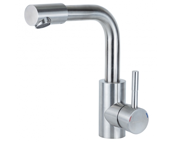 Фото 2 - Смеситель KT Ø35 для раковины Г-гусак на гайке SS AQUATICA (KT-1A370P)