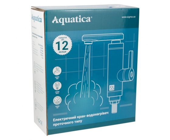 Фото 3 - Кран-водонагреватель проточный JZ 3.0кВт 0,4-5бар для ванны гусак ухо на гайке AQUATICA (JZ-6C141W)