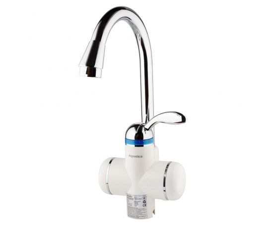 Фото 2 - Кран-водонагреватель проточный LZ 3.0кВт 0,4-5бар для кухни гусак ухо на гайке AQUATICA (LZ-6B111W)