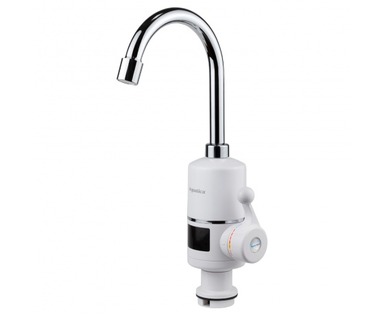 Фото 2 - Кран-водонагреватель проточный NZ 3.0кВт 0,4-5бар для кухни гусак ухо на гайке с дисплеем AQUATICA (NZ-6B142W)