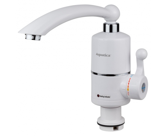 Фото 2 - Кран-водонагреватель проточный NZ 3.0кВт 0,4-5бар для кухни гусак прямой на гайке AQUATICA (NZ-6B212W)