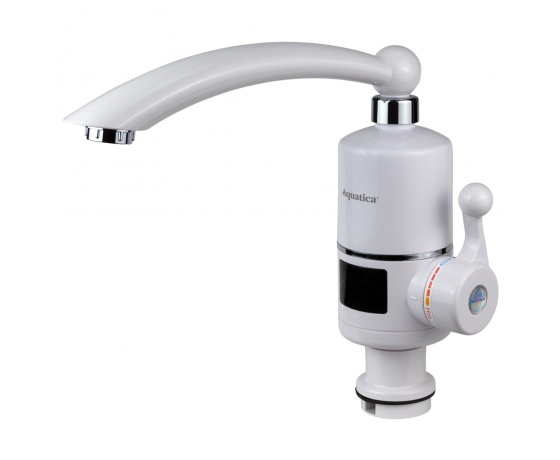 Фото 2 - Кран-водонагреватель проточный NZ 3.0кВт 0,4-5бар для кухни гусак прямой на гайке с дисплеем AQUATICA (NZ-6B242W)