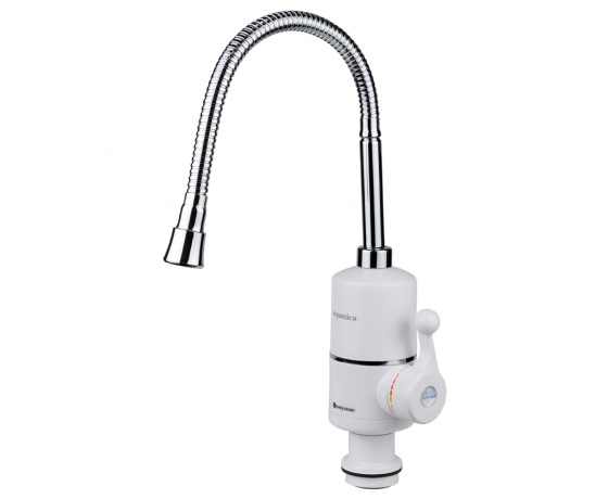 Фото 2 - Кран-водонагреватель проточный NZ 3.0кВт 0,4-5бар для кухни гусак гофрированный на гайке AQUATICA (NZ-6B312W)