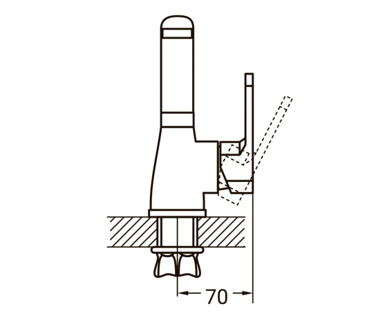 Фото 4 - Смеситель HL Ø35 для раковины гусак изогнутый на гайке AQUATICA (HL-1A230C)