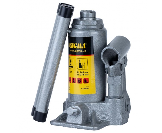Фото 2 - Домкрат гидравлический бутылочный 2т H 148-278мм Standard SIGMA (6106021)