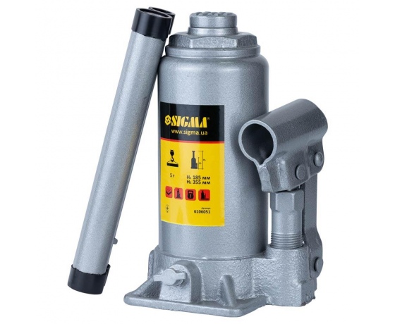 Фото 2 - Домкрат гидравлический бутылочный 5т H 185-355мм Standard SIGMA (6106051)