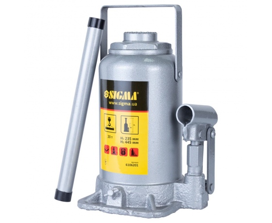 Фото 2 - Домкрат гидравлический бутылочный 20т H 235-445мм Standard SIGMA (6106201)