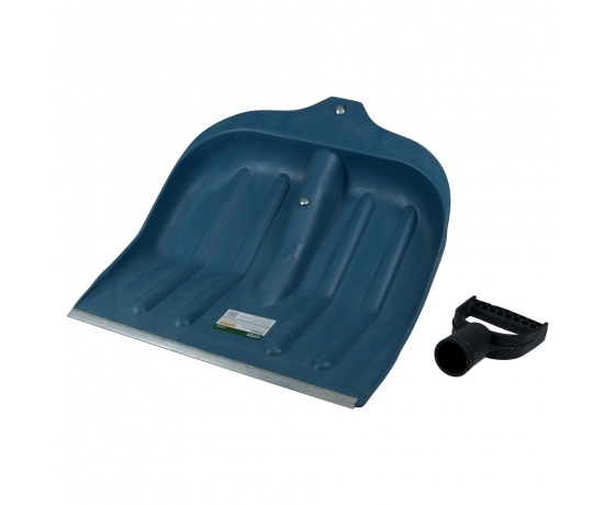 Фото 2 - Лопата для уборки снега пластиковая с алюминиевой планкой 435×470×10мм (синяя) GRAD (5049465)