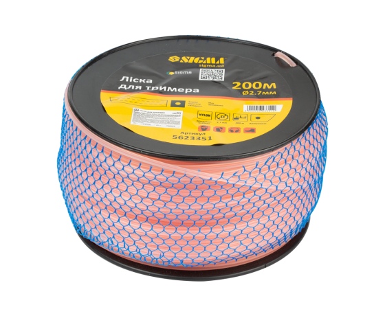 Фото 2 - Леска для триммера армированный квадрат Ø2.7мм 200м катушка SIGMA (5623351)