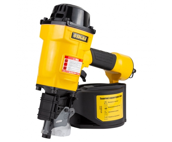 Фото 3 - Пневмопистолет гвоздезабивной катушечный 1.56л/удар 8бар гвозди 45-70мм SIGMA (6713511)
