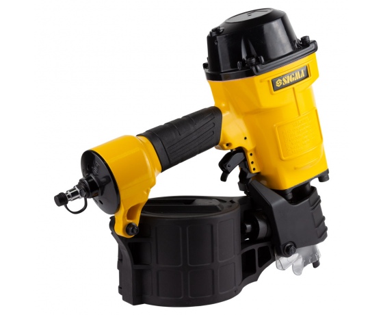 Фото 7 - Пневмопистолет гвоздезабивной катушечный 1.56л/удар 8бар гвозди 45-70мм SIGMA (6713511)