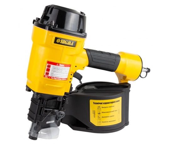 Фото 2 - Пневмопистолет гвоздезабивной катушечный 1.56л/удар 8бар гвозди 45-70мм SIGMA (6713511)