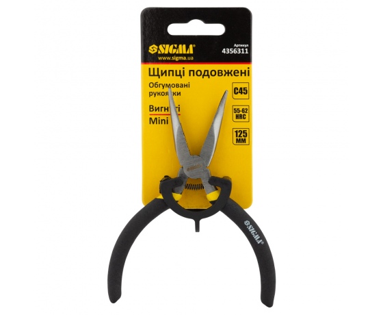 Фото 4 - Длинногубцы изогнутые 125мм обрезиненные рукоятки Mini SIGMA (4356311)