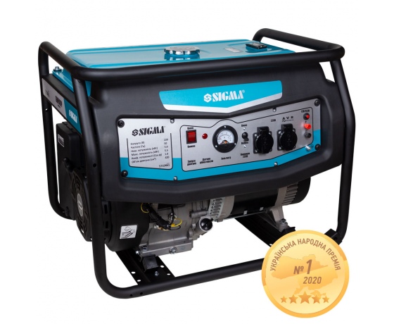Фото 2 - Генератор бензиновый 5.0/5.5кВт 4-х тактный ручной запуск SIGMA (5710461)