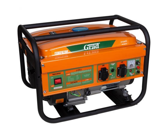 Фото 2 - Генератор бензиновый 2.5/2.8кВт 4-х тактный ручной запуск GRAD (5710915)