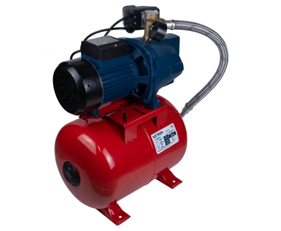 Фото 5 - Станция 0.75кВт Hmax 40м Qmax 80л/мин (самовсасывающий насос) 24л Украина WETRON (775033/24)