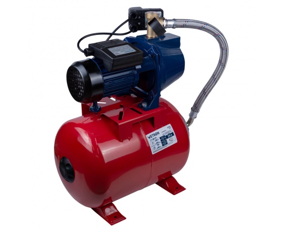 Фото 4 - Станция 0.75кВт Hmax 45м Qmax 55л/мин (самовсасывающий насос) 24л Украина WETRON (775042/24)