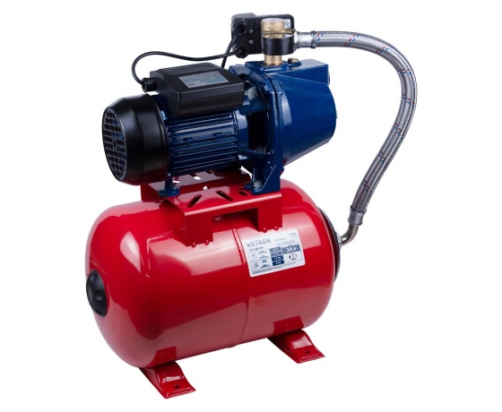 Фото 4 - Станция 1.1кВт Hmax 50м Qmax 60л/мин (самовсасывающий насос) 24л Украина WETRON (775044/24)