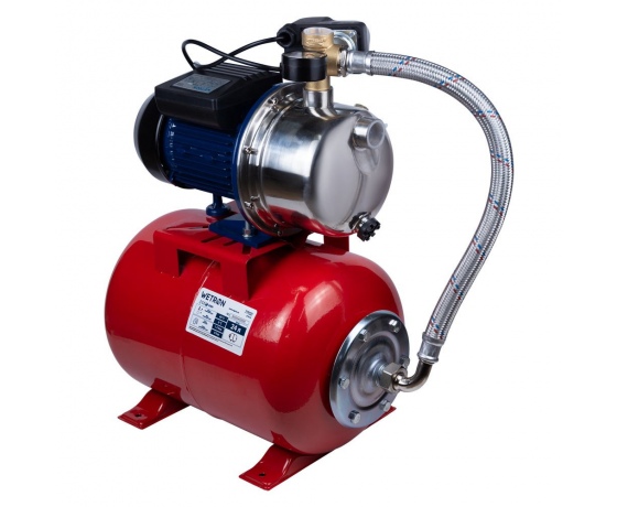 Фото 5 - Станция 0.75кВт Hmax 42м Qmax 50л/мин (самовсасывающий насос нерж) 24л Украина WETRON (775052/24)