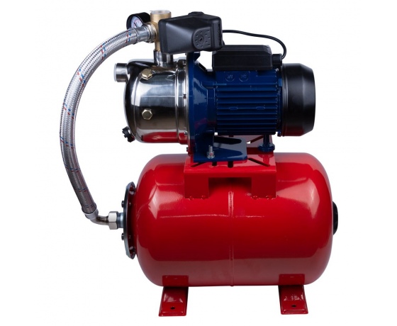 Фото 3 - Станция 1.1кВт Hmax 48м Qmax 60л/мин (самовсасывающий насос нерж) 24л Украина WETRON (775054/24)