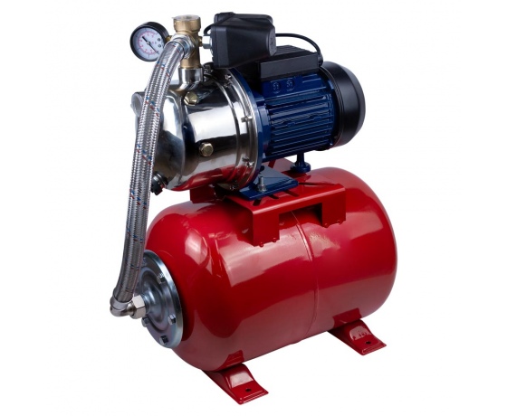 Фото 2 - Станция 1.1кВт Hmax 48м Qmax 60л/мин (самовсасывающий насос нерж) 24л Украина WETRON (775054/24)