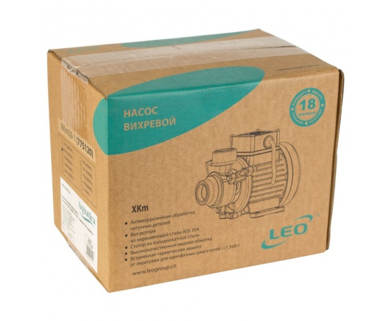 Фото 7 - Насос вихревой 0.11кВт Hmax 23м Qmax 25л/мин LEO (775120)