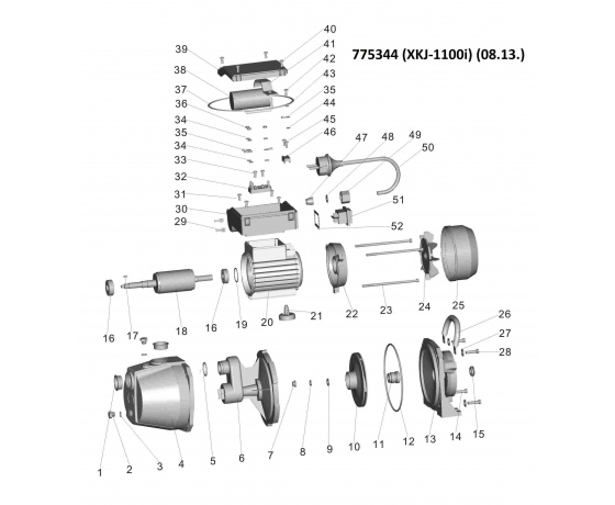 Фото 4 - Насос центробежный самовсасывающий 1.1кВт Hmax 45м Qmax 70л/мин LEO (775344)