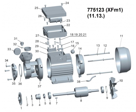 Фото 3 - Насос вихревой 0.37кВт Hmax 40м Qmax 40л/мин LEO (775123)